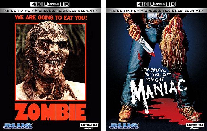 Blue Underground Set to Release ZOMBIE and MANIAC on 4K UHD Blu-Ray on May 26