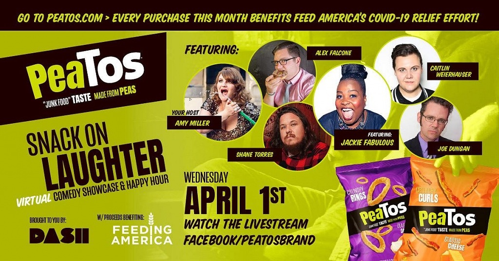 PeaTos Snacks, Dash Radio and Laugh Factory Say Laughter Can Be the Best Medicine